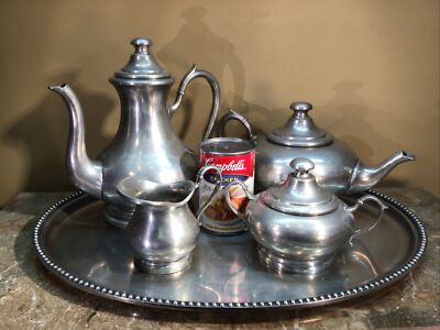 Antique Etain 95% Made in Italy Pewter Coffee/Tea Set Sugar