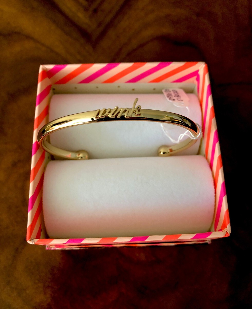 Kate Spade 2018 Say Yes Cursive WINK Yellow Gold Plate