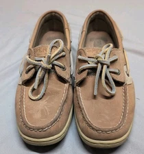 SPERRY TOP SIDER Women’s Tan Plaid Boat Loafers Shoes Size 6.5 M
