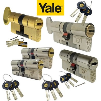 Yale Zylinder Türschloss Platin Euro TS007 3* Stern Anti-Schnapp-Bohrschraube