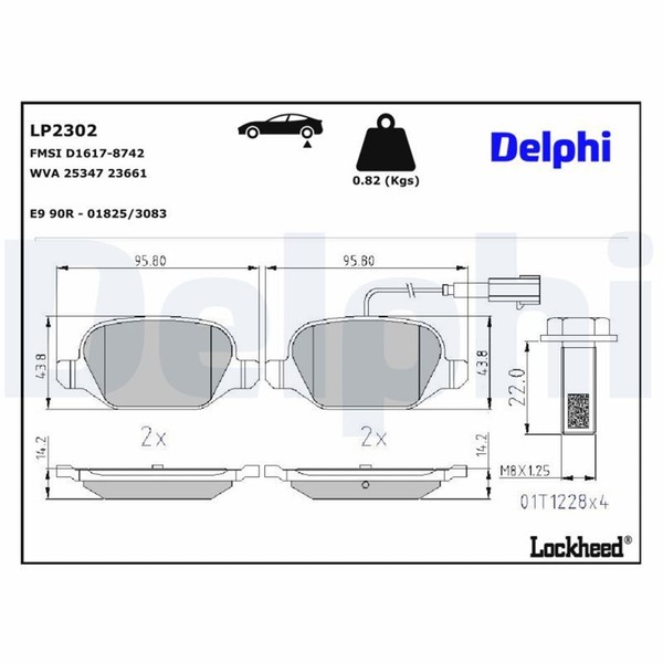 Delphi BremsbelÄGe Satz Hinten Passend FüR Abarth 500 500C Fiat 500 | LP2302-image