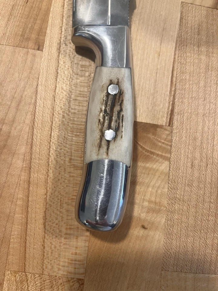 Ruana 28CD Skinner Knife – Stag Handle, “Bonner Montana” Stamp, Original Sheath - Image 2 of 4