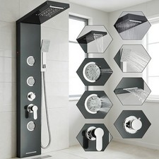 Shower Panel Tower System Rain Waterfall Sprayer Massage Jet Bath Faucet Mixer