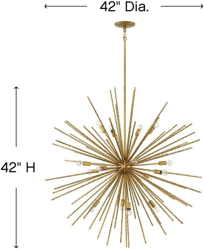 Fredrick Ramond FR43016 Gold Tryst 16-Light 42"W Sputnik Chandelier - Picture 4 of 5