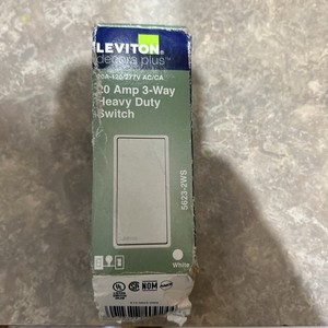 Leviton 5623-2WS Decora 20 Amp 3-Way Heavy Duty Rocker Switch  White
