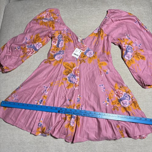 Womens Free People Francesca Floral Print Pink Dress NWT MSRP $128 Size S - Picture 8 of 13