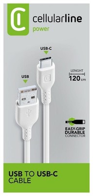 Cellular Line Power Cable USB A auf USB C Männlich 1,2 m  Weiß