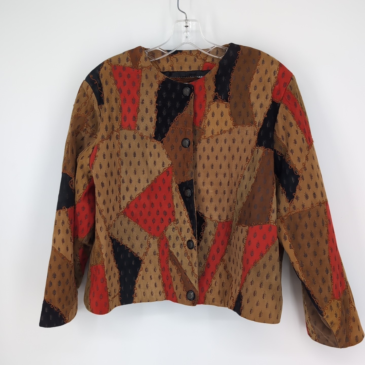 Papillon Boho Patchwork Suede Leather Embroidered… - image 1