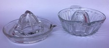 2 Citrus Reamers Juicers Lemon Lime Manual Hand Juicer Glass, No Chips