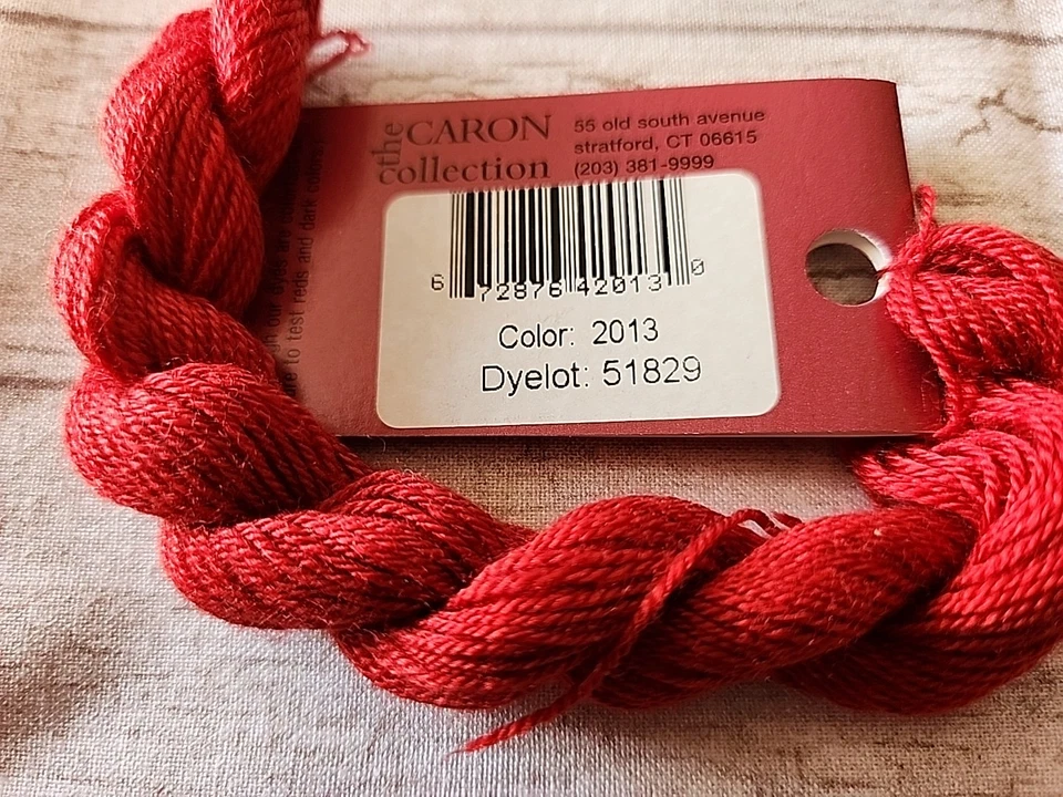 Caron Impressions Laquer Red  #2013 Silk Wool Thread 36 yd 33m - Image 3 of 4