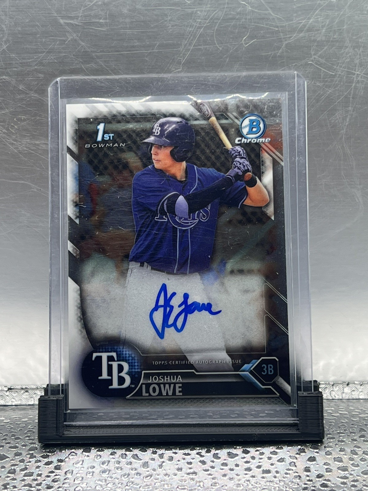 JOSHUA LOWE 2016 BOWMAN CHROME DRAFT 1ST AUTOGRAPH RAYS #CDA-JL AUTO Q0333