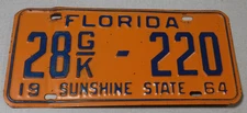 1964 Florida commercial license plate