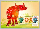 5556 Chinese Lunar New Year, Year of the Ox FDC Maxi Card w/DCP Cancel