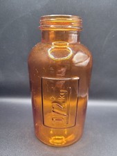 Antique Medicine Apothecary Jar Embossed 1/2 kg Amber Glass Embossed Numbered
