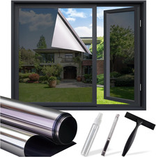 Window Tint for Home, One Way Privacy Film Heat  UV Blocking, Static Cling No G