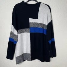 Style & Co Colorblock Envelope Neck Knit Sweater Womens Size 2X Multicolor
