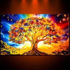 Ready to hang, framed! Large Flowers Tree wall Deco Art Canvas Painting Abstract