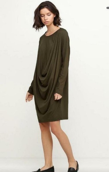 Women COS Dress Khaki Viscose 38 #6R57