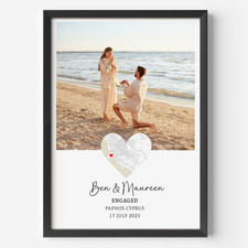 Engagement Gift for Couple – Personalised Where We Met Map Print, Custom Poster