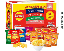 Walkers Crisps - Giant Box of Potato Snacks 66 x 25g Crisps Multipack