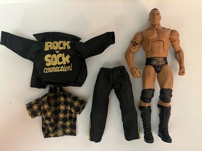 WWE MATTEL THE ROCK DEFINING MOMENTS ELITE W/PANTS SHIRT JACKET READ DESCRIPTION