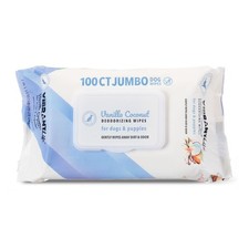 Jumbo Deodorizing Wipes for Dogs and Puppies Vanilla Coconut Scent Pet Cleaning