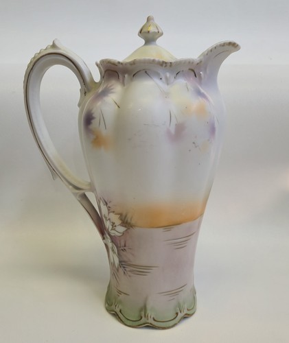 Antique RS Prussia Chocolate Set Pot with Swans | Decorative Pitcher / Vase - Picture 3 of 20