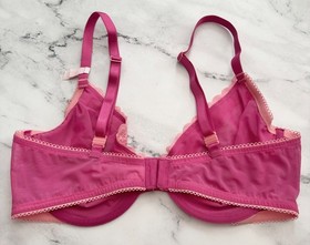 Victoria's Secret Bra Sheer Mesh w/ Lace Unlined Underwire Demi Tease