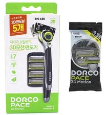 Dorco Pace 7 Blade Shaving 3D Motion 1 Razor Handle + Refill 7 Cartridges