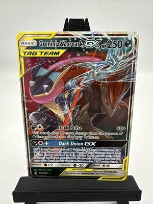Pokémon TCG Greninja & Zoroark GX Holo Ultra Rare Karte Unbroken Bonds 107/214