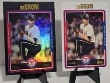 2025 Topps Archives RARE Black Foilboard #285 + Base Jacob deGrom, Texas Rangers
