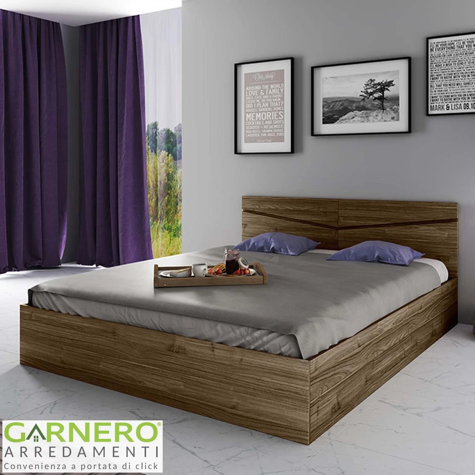Letto matrimoniale contenitore design moderno elegante 160x200cm visone CAMILLA - Immagine 3 di 4