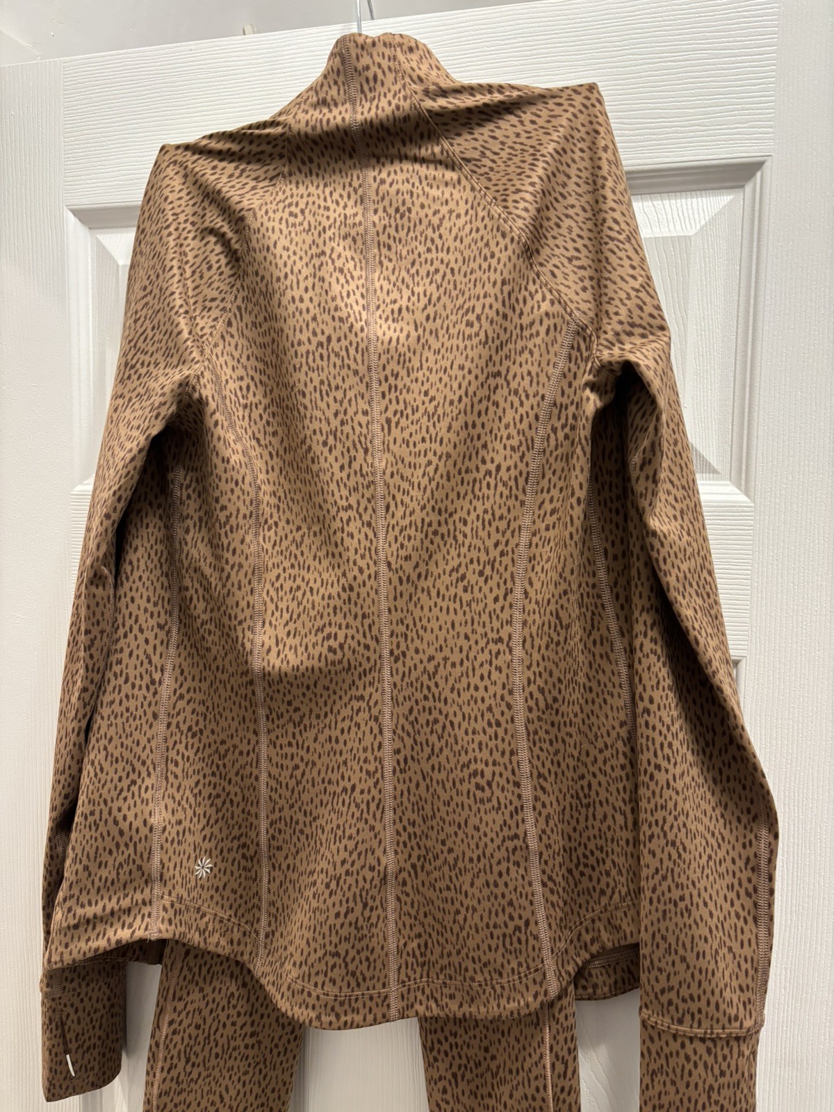 Athleta salutation Brown Leopard Print Jacket 2XS… - image 2