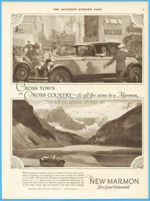 1926 Marmon Motor Car Indianapolis IN Cross Town Fred Mizen Automobile Art Ad