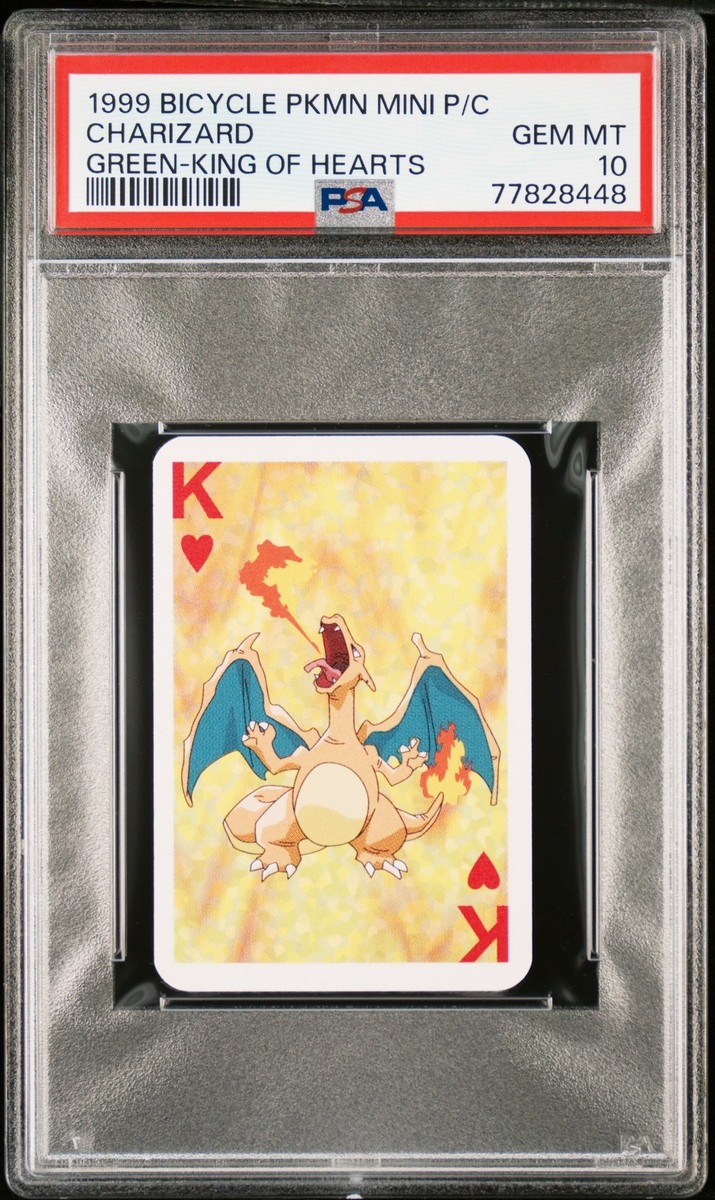 1999 BICYCLE POKEMON MINI PLAYING CARDS GREEN DECK CHARIZARD PSA