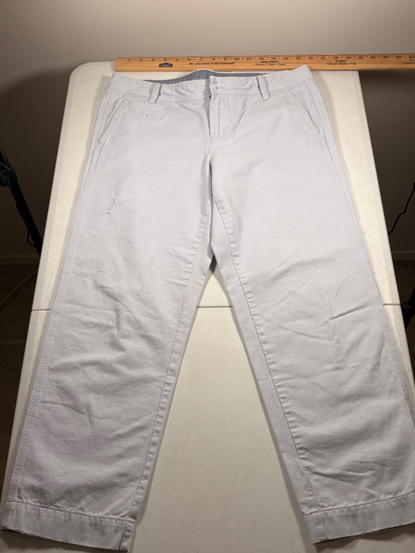 Banana Republic Pants Womens 8P Beige Denim Jeans Capri Cotton Stretch Petite