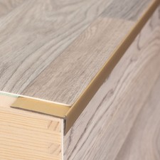 Edge Vinyl Profile Trim LVT C25 900x44mm Anodised Aluminium Stair Nosing
