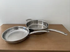 Cuisinart Stainless Steel Skillets Set Of 2 Fry Pans 10” 3.5 Qt Induction Ready