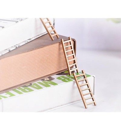 3Pcs Wooden Ladder Doll House Art Projects DIY Crafts Embellishments