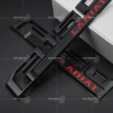 2PCS Black Red Fender Side Badge for F-150 Lariat Emblem Adhesive Nameplate Set