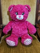 BUILD-A-BEAR Barbie Teddy 16" Plush Pink Sparkle Glitter Stuffed Animal Toy BABW