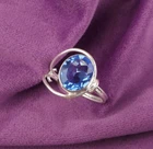 Blue Tanzanite Gemstone Handmade 925 Sterling Silver Jewelry Designer Ring Gift