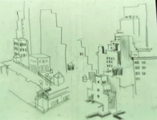 George Grosz "NYC skyline " 35mm Dadaism New Objectivity Slide