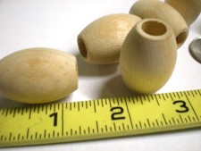 WOOD BEADS FOR CRAFTS Wood Oval Barrel Bead PACK OF 50 size 1-1/4" LONG X 7/8"