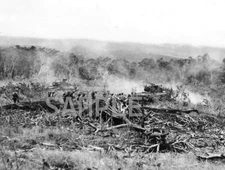 Marines move to Airfield behind tanks WORLD WAR II WWII WW2 8x10 Photo 137c