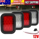 Rectangle 12 LED Tail Light Stop Brake Reverse Lamp Trailer Truck Caravan RV 12V