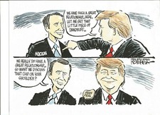 DONALD TRUMP EMMANUEL MACRON & IRAN 2018 KOTERBA POLITICAL CARTOON color & b&w