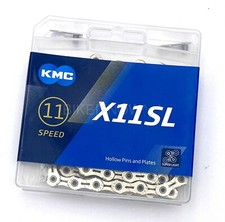 KMC X11SL Super Light Bicycle Chain 11-Speed 118 Links Silver for Shimano/Sram