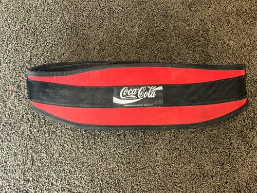 Schiek L Large weight lifting Belt Model 4006 - Coca Cola Coke Red Black Vtg