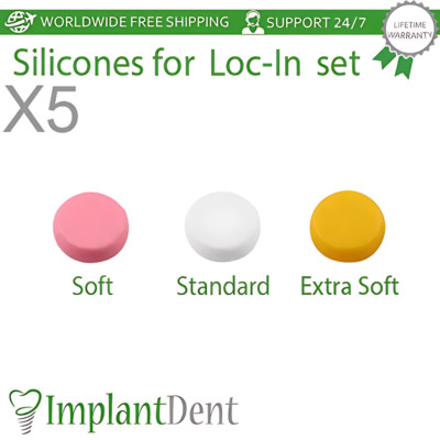5x Dental Silikon Kappe Set für Loc in 3 Arten Prothesenaufsatz Zubehör